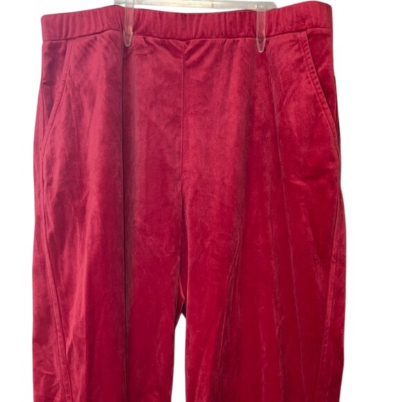 Allison Daley Red Velour Pants w/ Elastic Waistband & Pockets, NWT! - Picture 2 of 4